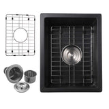 Quartz 18" L X 16" W Undermount Bar Sink With Basket Strainer
