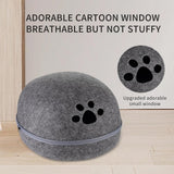 Premium Felt Cat Bed Cave, Cat House for Indoor, Handmade 100% Wool Bed for Cats and Kittens, Cat Hideaway Shape Cat Cave for Pets Playing, Hiding and Sleeping, Dark Grey