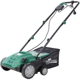 Garden Scarifier, 2-in-1 16INCH Dethatcher Scarifier,15 Amp Electric Lawn Dethatcher,Removable Collection Bag extra large 58QT