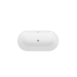 59" Acrylic Freestanding Bathtub, Modern & Contemporary Design Soaking Tub with Toe-tap Drain in Chrome and Classic Slotted Overflow, Glossy White, cUPC Certified, 02136