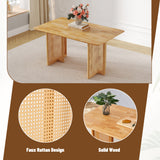 Chinese country retro solid wood dining table, simple modern imitation rattan dining table, wooden dining table.Suitable for dining room, living room, office.Natural Style Solid Wood Dining Table.