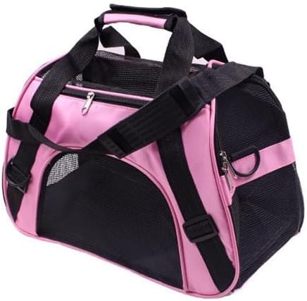 Pet Carrier Soft Sided Cat Carrier Bag Folable Cat Carrier Airline Approved in Cabin Pet Carrier for Hiking and Outdoor Travel Use 20.9''x12.6''x10.3''(Pink)