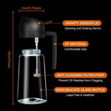 2Pcs Olive Oil Dispenser, 2 in 1 Oil Sprayer for Cooking, 16oz/470ml Glass Oil Spray Bottle, Food-grade Oil Dispenser and Oil Sprayer for Kitchen, Salad, Frying, BBQ (White &Black)