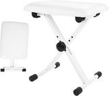 soulmate Piano Bench Piano Stool, Keyboard Bench Easy to Assemble, Comfortable Piano Seat Adjustable Piano Bench Portable Keyboard Stool, White