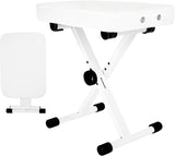 soulmate Piano Bench Piano Stool, Keyboard Bench Easy to Assemble, Comfortable Piano Seat Adjustable Piano Bench Portable Keyboard Stool, White