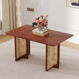 Chinese country retro solid wood dining table, simple modern imitation rattan dining table, wooden dining table.Suitable for dining room, living room, office.Natural Style Solid Wood Dining Table.