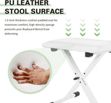 soulmate Piano Bench Piano Stool, Keyboard Bench Easy to Assemble, Comfortable Piano Seat Adjustable Piano Bench Portable Keyboard Stool, White