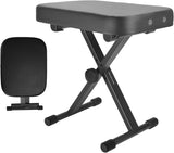 soulmate Piano Bench Piano Stool, Keyboard Bench Easy to Assemble, Comfortable Piano Seat Adjustable Piano Bench Portable Keyboard Stool, White