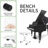 soulmate Piano Bench Piano Stool, Keyboard Bench Easy to Assemble, Comfortable Piano Seat Adjustable Piano Bench Portable Keyboard Stool, White