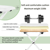 soulmate Piano Bench Piano Stool, Keyboard Bench Easy to Assemble, Comfortable Piano Seat Adjustable Piano Bench Portable Keyboard Stool, White