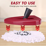 Spin Mop Replacement Head - DTOPNIOR 6 Pack EasyWring Mop Refills Compatible with Triangle Spin Mop, Microfiber Mop Easy Cleaning Floor Head Mop for Floor Cleaning Includes 1 Rotating Mop Base