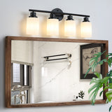 39" Modern 6-Light Vanity Wall Sconce, Golden Finish with Frosted Glass Shades for Bathroom or Hallway Lighting (No Bulbs)