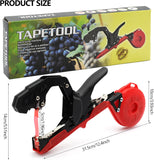 Plant Tie Tapener Gun, Plant Tying Machine with Tapes and Staples, Lightweight Manual Plant Tying Tape Tool to Tie Up Vine Quickly-Red