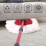 Spin Mop Replacement Head - DTOPNIOR 6 Pack EasyWring Mop Refills Compatible with Triangle Spin Mop, Microfiber Mop Easy Cleaning Floor Head Mop for Floor Cleaning Includes 1 Rotating Mop Base