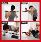Pull Up Bar Dip Station Home Gym Equipment for Doorway, Wall Mounted Pull Up Bar for Adults Kids, Strength Training Equipment with Adjustable Height, 330 lbs Capacity