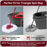 Spin Mop Replacement Head - DTOPNIOR 6 Pack EasyWring Mop Refills Compatible with Triangle Spin Mop, Microfiber Mop Easy Cleaning Floor Head Mop for Floor Cleaning Includes 1 Rotating Mop Base