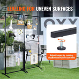 VEVOR 2' x 5.6' Grid Wall Panels Tower, 2 Packs Wire Grid Panels with T-Base Floorstanding, Double Side Gridwall Panels for Art Craft Shows, Retail Display with Extra Clips and Hooks
