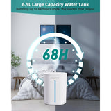 6.48 L Ultrasonic Humidifiers for Home and Office, Quiet Baby Humidifier Diffuser with Cool Mist, Auto-Off, Aromatherapy, and Night Light
