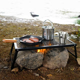 HERCHR Folding Campfire Grill, Heavy Duty Iron Material Campfire Cooking Campfire Grill Waterproof Portable Camp Fire Cooking Rack for Barbecue Camping