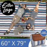 scuddles Extra Large Picnic & Outdoor Blanket with Pocket for iPhone Keys and More Dual Layers for Outdoor Water-Resistant Handy Mat Tote Spring Summer Camping Blanket Great for The Beach