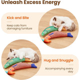 Cat Toys Saury Fish, 3 Pack, Catnip Crinkle Sound, Soft and Durable, Interactive Kitten Kicker for Indoor Kitty Exercise 9.4 Inches