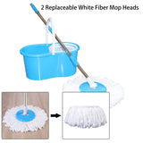 Spin Mop & Bucket, 360 Degree Spin Mop & Bucket System with Dual Mop Heads, Blue