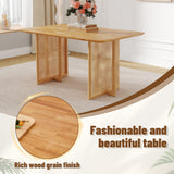 Chinese country retro solid wood dining table, simple modern imitation rattan dining table, wooden dining table.Suitable for dining room, living room, office.Natural Style Solid Wood Dining Table.