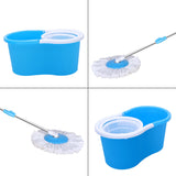 Spin Mop & Bucket, 360 Degree Spin Mop & Bucket System with Dual Mop Heads, Blue